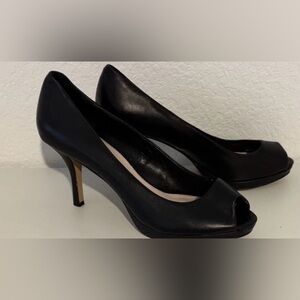 Vince Camuto  Elegant Black Peep-Toe Heels Size 9